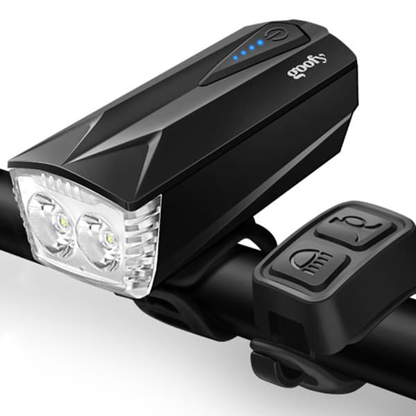 Sykkellykt med oppladbar USB LED-horn, frontlykt for nattsykling