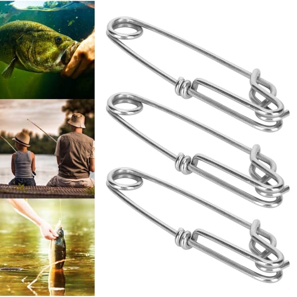 6 stk. tunklips i rustfrit stål fiskeklips langline snap-forbinder nem at bruge