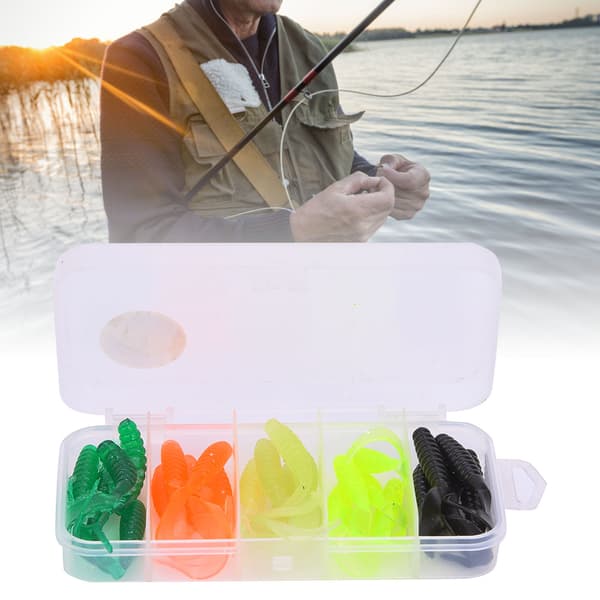 25 STK Kunstige Orm Bløde Gummi Fiskelokker Grub til Fiskeri T0053