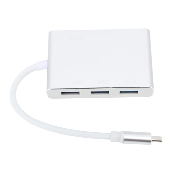 5-i-1 USB-C-hubb med USB 3.0, VGA, HD Multimedia Interface för bärbar dator, dator och mobiltelefon - Silver