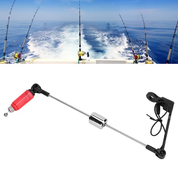 Fiske nappalarm med nappindikatorlys, stang, rustfritt stål, plast, rød