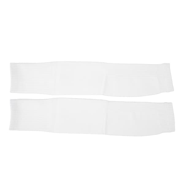 Lange kompressionsærmer til ben, polyester, unisex, hvid, til fodbold, cykling