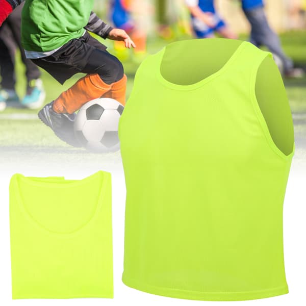 12 STK Børnefodboldtræningsvest Fluorescerende Grøn Åndbar Mesh One Size