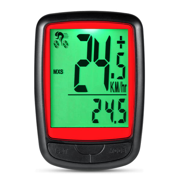 Trådløs sykkelcomputer, vanntett speedometer med LED-sensor, bakgrunnsbelysning og automatisk aktivering.