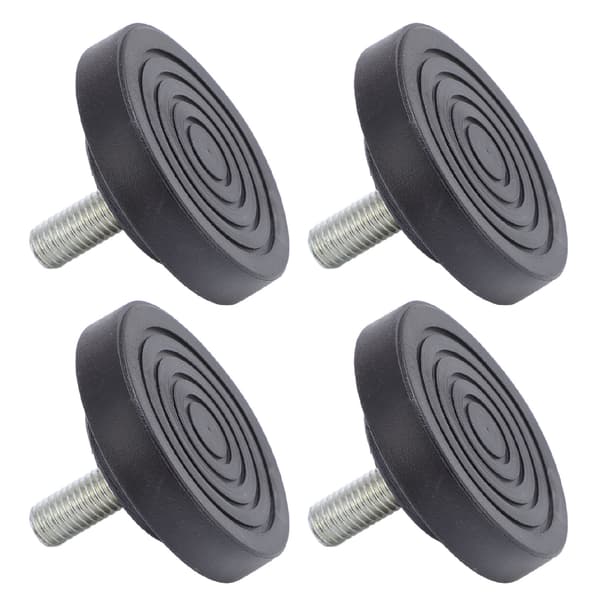 4 stk. justerbare gummifødder med M10 skrue til møbler, bord, stol, sofa, diameter 58 mm
