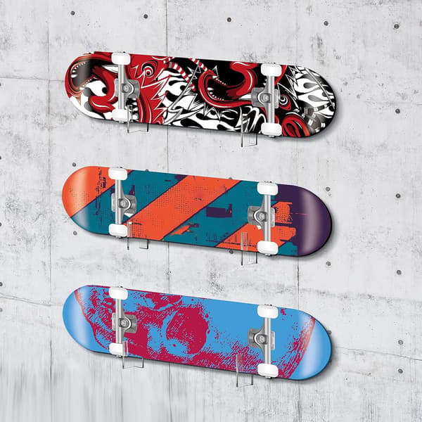 Par Vægmonteret Akryl Skateboard Display Opbevaring Fast Ophængsbeslag