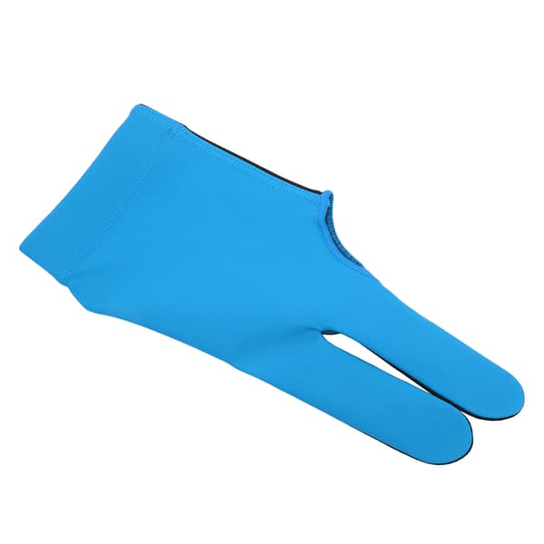 Billardhandsker, venstre hånd, polyurethanfiber, mellemstørrelse, tre fingre, blå, åndbar, elastisk