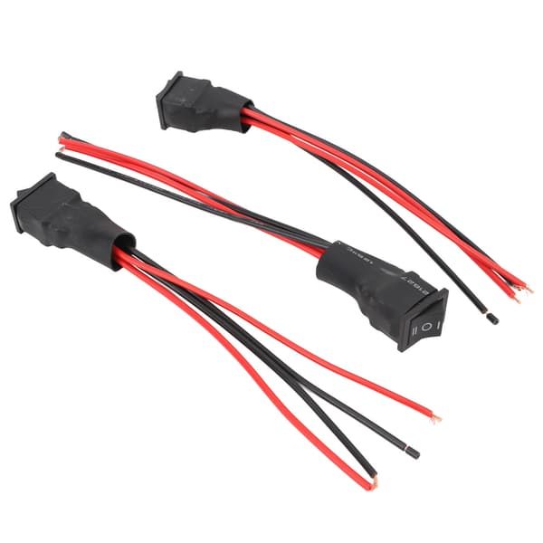 10A DC Motor Reversibel Bryter, 3 Posisjoner, Kablet, Polaritetskontroll, 3 stk