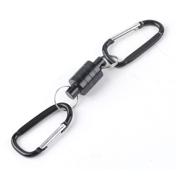 Magnetisk fluefiskespænde med sidenetstøtte, dobbeltklips, sort, rustfrit stål, 3,5 kg