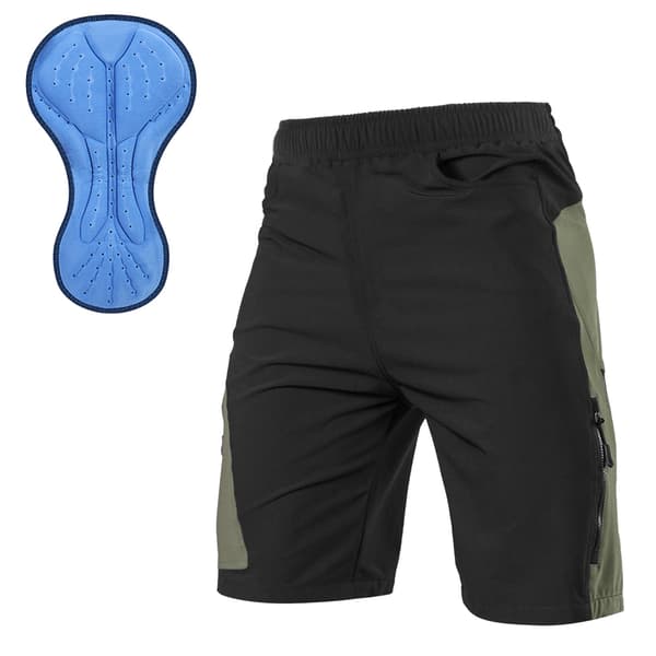 3D Cykelshorts til mænd med skumpolstring, åndbare, løs pasform, MTB, løb, udendørs.