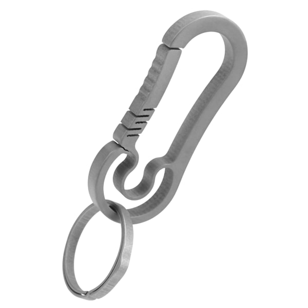 Nøglering i titaniumlegering med quick-release krog til rygsæk, ergonomisk design, grå