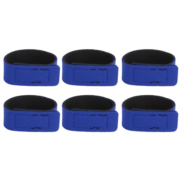 10 st elastiska fiskespöremmar nylon polyuretan med kardborreband och styrringspår blå