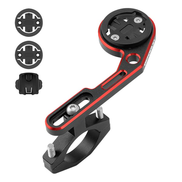 Justerbart sykkelcomputerfeste med kamera- og frontlysadapter for Garmin Bryton Cateye