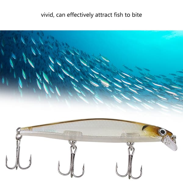 HENG JIA Teko-viehe Minnow 11CM koukulla, elävä Pesca-viehe (E)