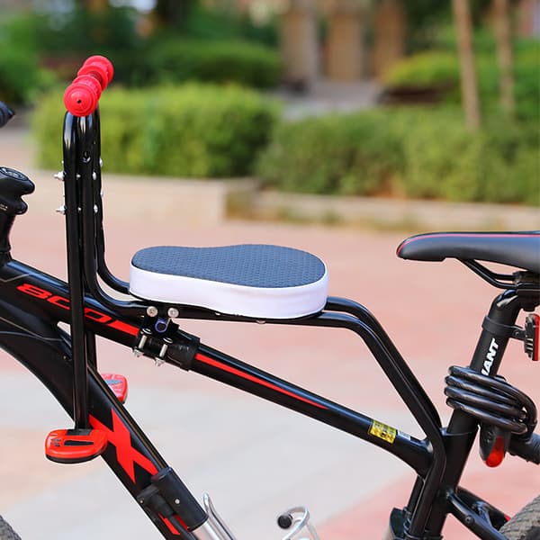 Frontcykelsæde til børn 1-3 år (maks. 35 kg) med pedaler og foldbar støtte
