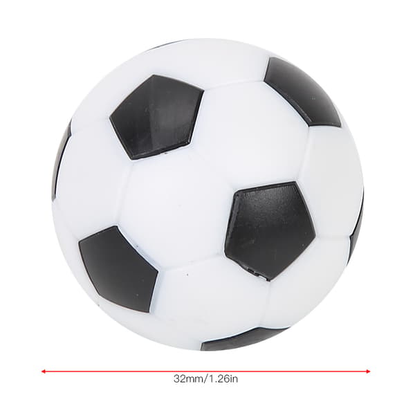 Udskiftning Mini Plast Bordfodboldbolde, Sort og Hvid (6 Enheder)