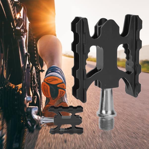 Par cykelpedaler med ultralette aluminiumslegeringslejer til foldecykler, sort