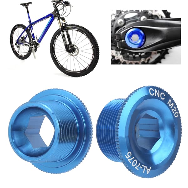 2 st cykelvevarmfästbultar i aluminiumlegering skruvlock M20 blå
