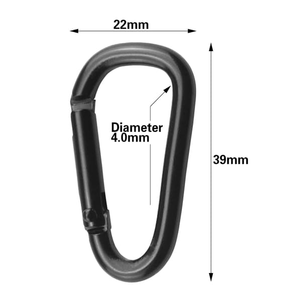 5 st D-ringkarbinhakar i aluminiumlegering för camping, vandring, klättring, utomhusbruk