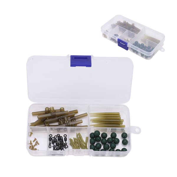 71 st/7 set trasselfria ärmar med sidokurvor kit spännen karpfisketillbehör