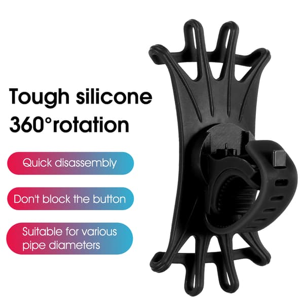 WEST BIKING Silikon Multifunksjonell 360° Justerbar Sykkeltelefonholder for Styret