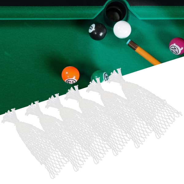 6 STK Holdbar Hvid Bomuld Billard Netpose Poolbord Tilbehør