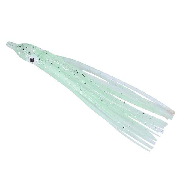 10 st fiskedrag bläckfiskform mini lysande gummi realistisk simrörelse 9cm