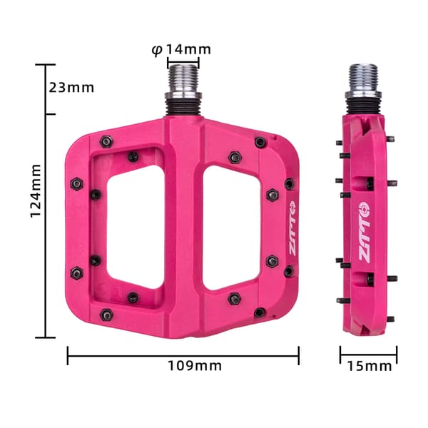 Skridsikre MTB Cykelpedaler, Nylonfiber Platform, 9/16 Tommer Aksel