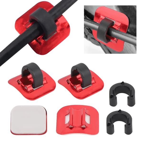 CANSUCC 4st Cykelram C-spänne Bromskabeladapter (röd)