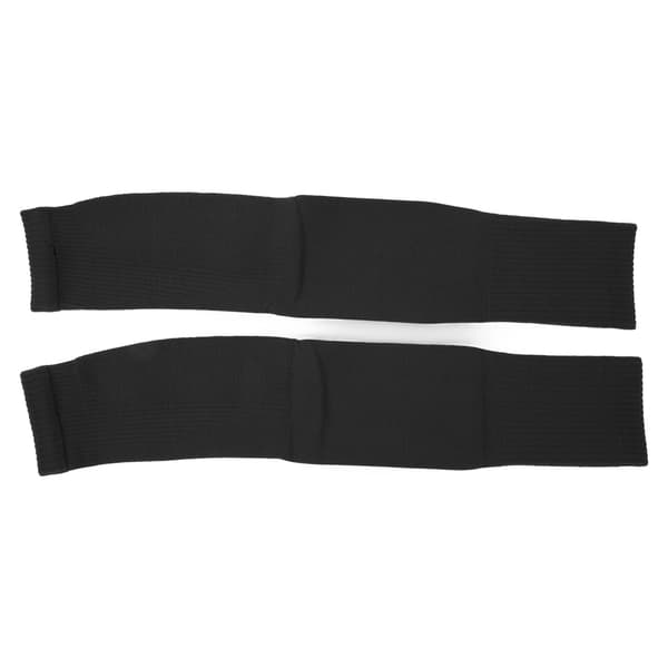 Lange kompressionsærmer til ben, fodbold, cykling, polyester, unisex, sort
