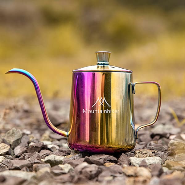 Bærbar kaffekande i rustfrit stål til udendørs camping, 350 ml kapacitet
