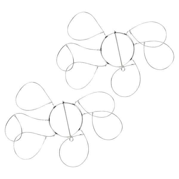 Krabbebur med 6 ringer, rustfritt stål, 8,5 cm, gjenbrukbart, 2 stk