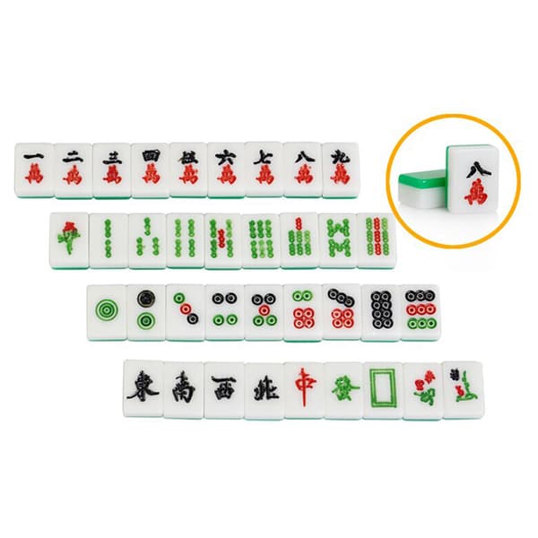 Mini Mahjong-sett med bærbart sammenleggbart bord for reise og familiefritid