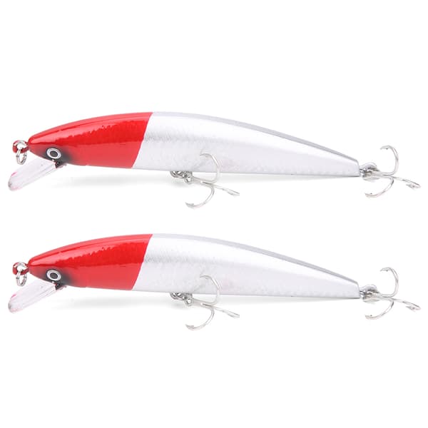 2 st sjunkande Minnow-drag med tungplatta, 3D-ögon, vass krok, ABS, #5