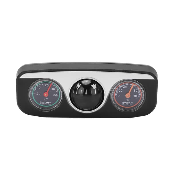 3-i-1 Multifunktionell Bilkompass med Termometer, Hygrometer, Navigationskula, Camping, Utomhusbruk