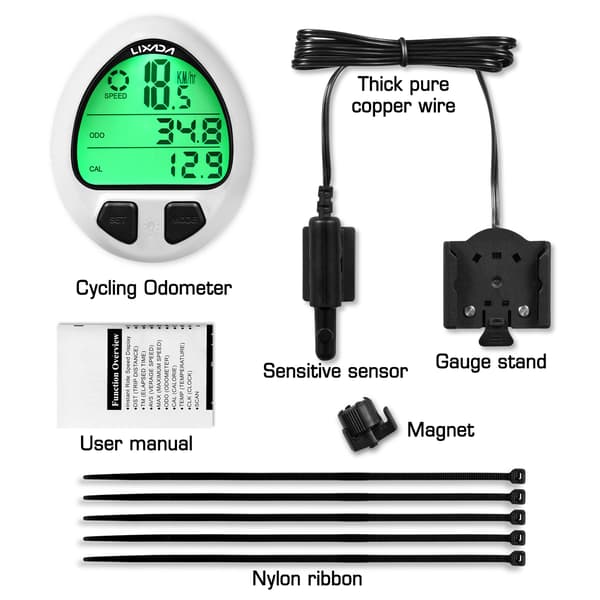 Kablet/trådløs sykkelcomputer, sykkelcomputer, speedometer, vanntett sykling