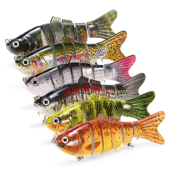Ledad fiskedrag 10cm/20g verklighetstrogen Swimbait Crankbait med 6 segment och 2 starka trekrokar