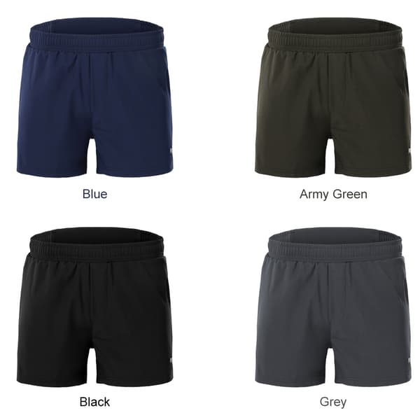 2-i-1 treningsshorts for menn med lommer, elastisk kompresjon for treningsstudio og løping