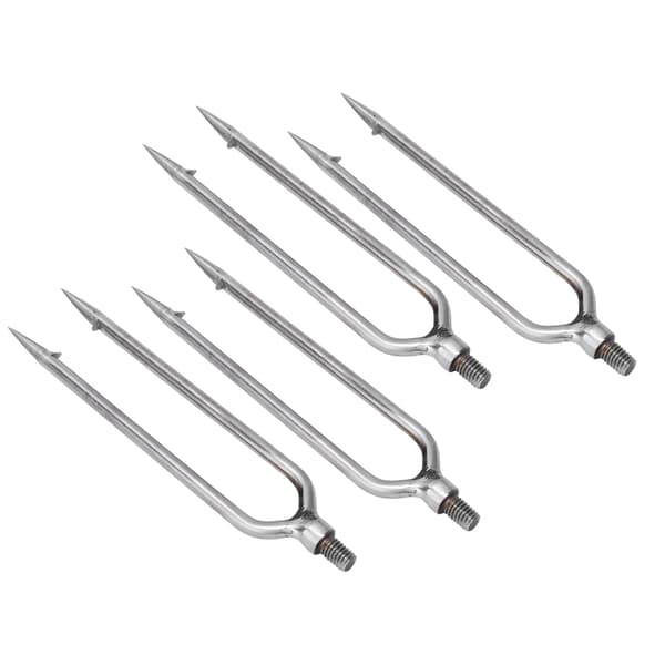 4-delat fiskespjutset i rostfritt stål med 2 spetsar för utomhusfiske - Gig Harpoon Hook Barb