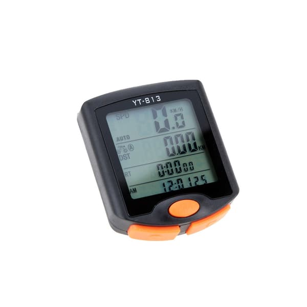 Trådløs sykkelcomputer med kilometerteller, speedometer, stoppeklokke, termometer, nattlys og regntett
