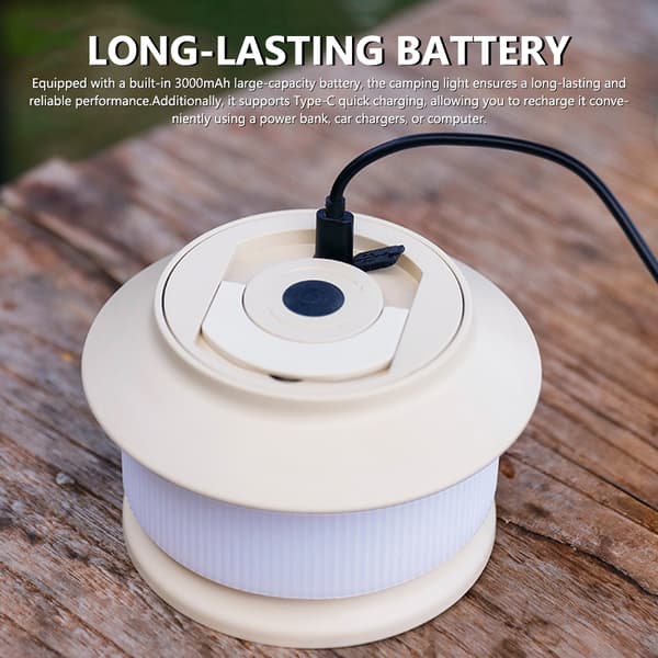 Bærbar 2-i-1 LED-campinglampe, vanntett lysstripe, 5 moduser for telt, hagedekorasjon