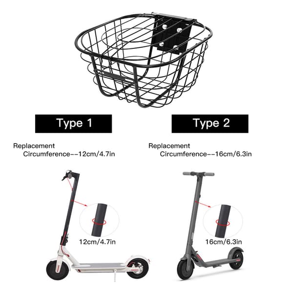 Frontkurv til Ninebot Scooter, Rustbestandigt Stål, E-cykel, Frontvogn