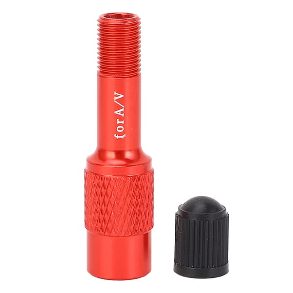 Cykelgaffelventiladapter, aluminiumslegering, forlængerventiladapter til mountainbikes og motorcykler, rød.