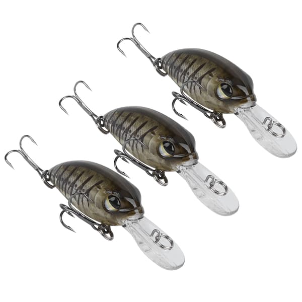 3 st konstgjorda fiskedrag 6CM/5G med 3D-ögon, platta dubbla ringar #6