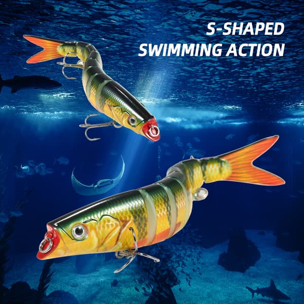 TARUOR 140 mm 8-segment sjunkande fiskedrag med trekrokar