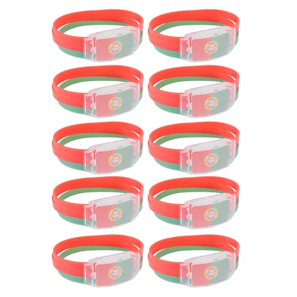 10 STK Lysende Armbånd Nationalflag Silikone ABS Fan VM 2022