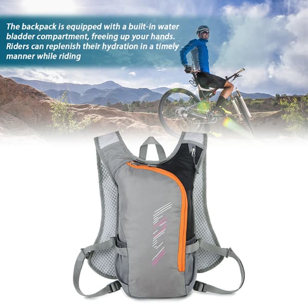 Reflekterende Nylon Hydreringsrygsæk med 2L Rum til Trekking, Løb, Cykling