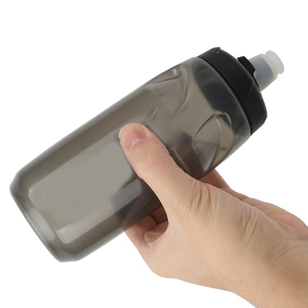 650 ml klämbar PP5 silikon cykelvattenflaska, läckagesäker, transparent grå