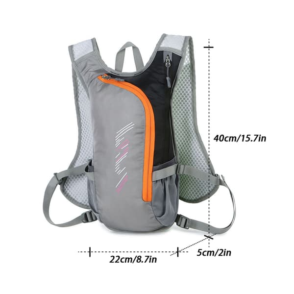 Reflekterende Nylon Hydreringsrygsæk med 2L Rum til Trekking, Løb, Cykling