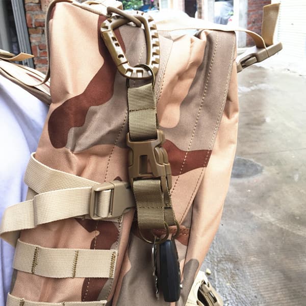 Nyckelspänne för utomhusbruk med flaskhållare, lätt nylon, för backpacking och camping